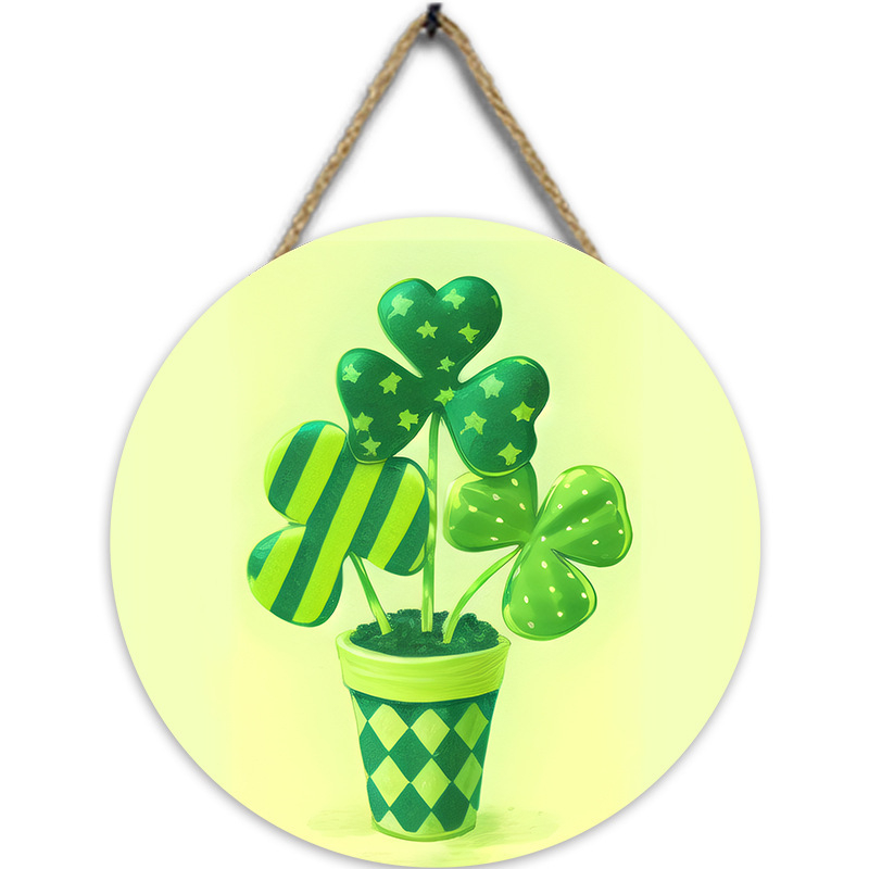 Διασυνοριακή Νέα Ξύλινη Καταχώριση για την Ημέρα του Αγίου Πατρικίου Διακόσμηση Τοίχου Σαλόνι Κρεμαστό Διακοσμητικό Ξύλινο Πορτάκι