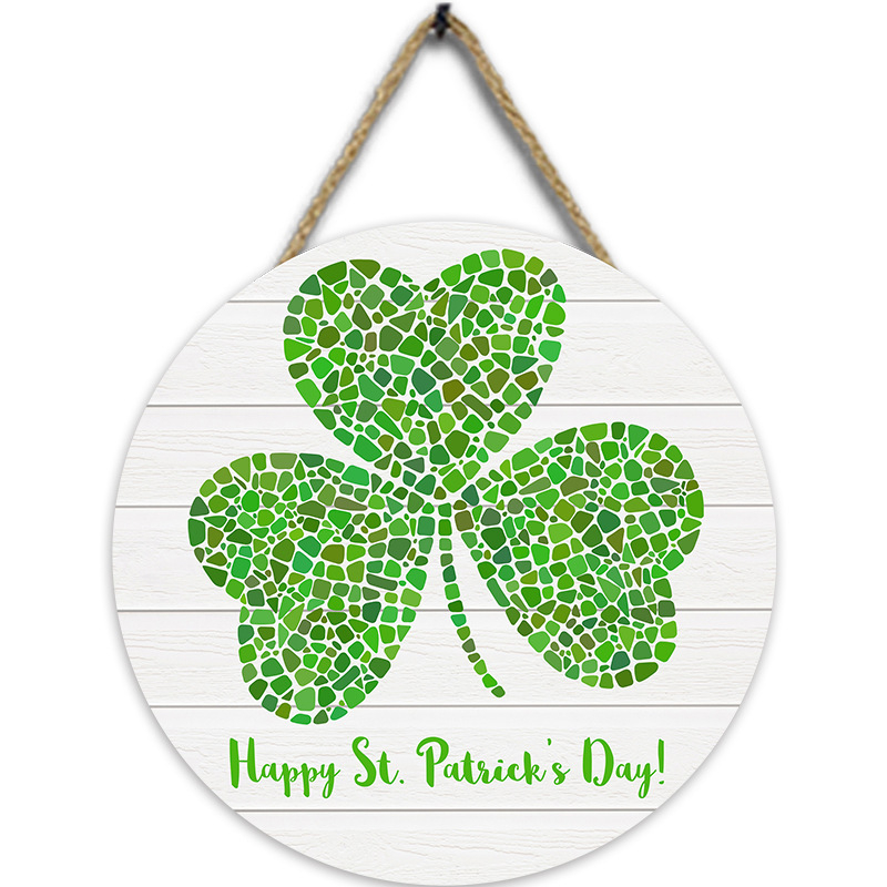 Διασυνοριακή Νέα Ξύλινη Καταχώριση για την Ημέρα του Αγίου Πατρικίου Διακόσμηση Τοίχου Σαλόνι Κρεμαστό Διακοσμητικό Ξύλινο Πορτάκι