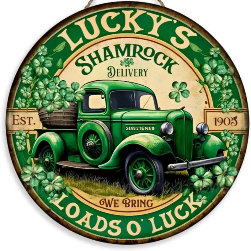 Διασυνοριακή Νέα Ξύλινη Καταχώριση για την Ημέρα του Αγίου Πατρικίου Διακόσμηση Τοίχου Σαλόνι Κρεμαστό Διακοσμητικό Ξύλινο Πορτάκι