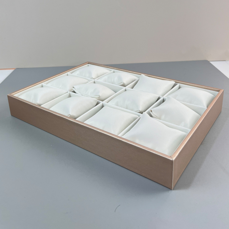 Originaalne puidust raamiga flanellist kella vitriinkapp, käevõru, käevõru vitriinkapp, 12 karpiga ehtetaldrik, puidust hoiualus