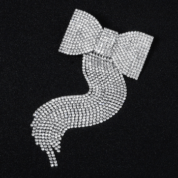 Europietiškos ir amerikietiškos prabangios ilgos kutais puoštos moteriškos plaukų segtukai, sunkiosios pramonės, pilno deimanto kaspino šoninė segtukas, madingas elegantiškas mergaitiškas kirpčiukų segtukas