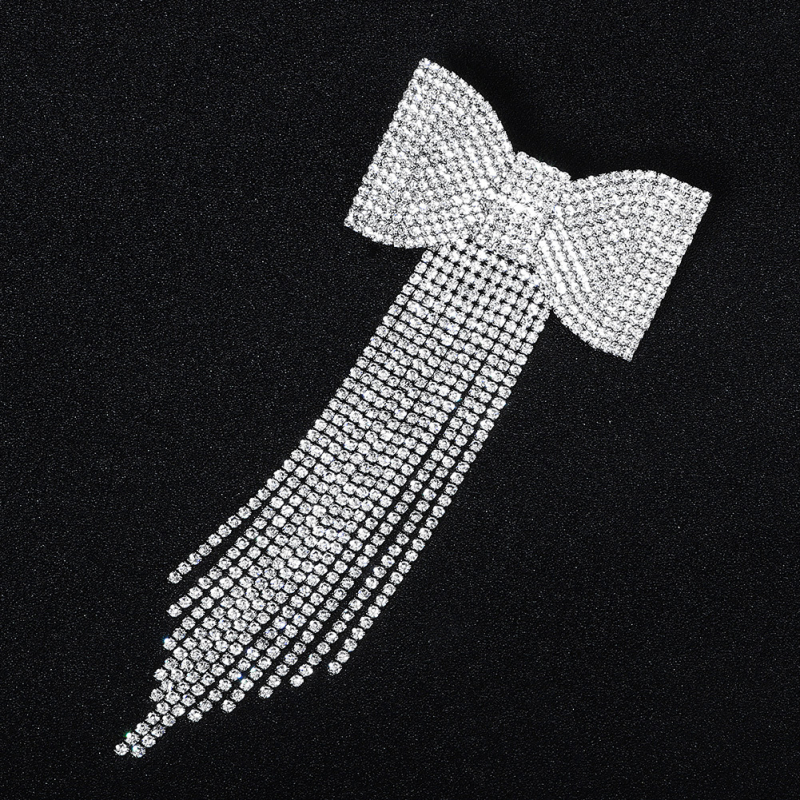 Europietiškos ir amerikietiškos prabangios ilgos kutais puoštos moteriškos plaukų segtukai, sunkiosios pramonės, pilno deimanto kaspino šoninė segtukas, madingas elegantiškas mergaitiškas kirpčiukų segtukas