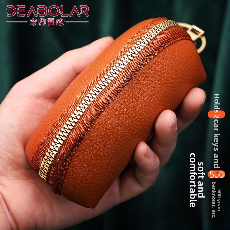 Чанта за ключове за кола за мъже, голяма вместимост, многофункционална мека кожена чанта за жени, малък портфейл, мини портфейл