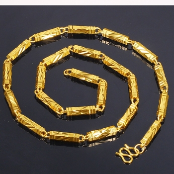 Shake the Sound šef dominantna ogrlica od čistog zlata šesterokutna ne blijedi pješčano zlato 24-karatna zlatna ključna kost muška atmosferska zlatna ogrlica