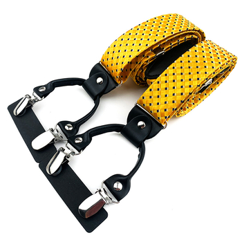 Εργοστάσιο χονδρικής ανδρικά ενδύματα ενηλίκων Y 6 κλιπ ζακάρ ύφασμα από καουτσούκ ρυθμιζόμενο ελαστικό λουράκι