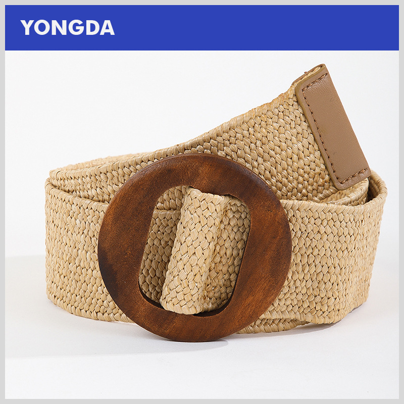 Gyári nagykereskedelmi facsatos szalmautánzatú etnikai stílusú egyszerű Joker díszes ruha pamut lenvászon rugalmas szövésű övvel