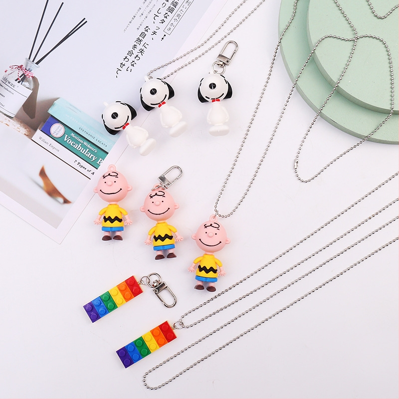 Точкова сладка висяща верига Lego, мека гумена кукла, ключодържател за кола, чанта, висулка, подарък за активност, висулка Чарли
