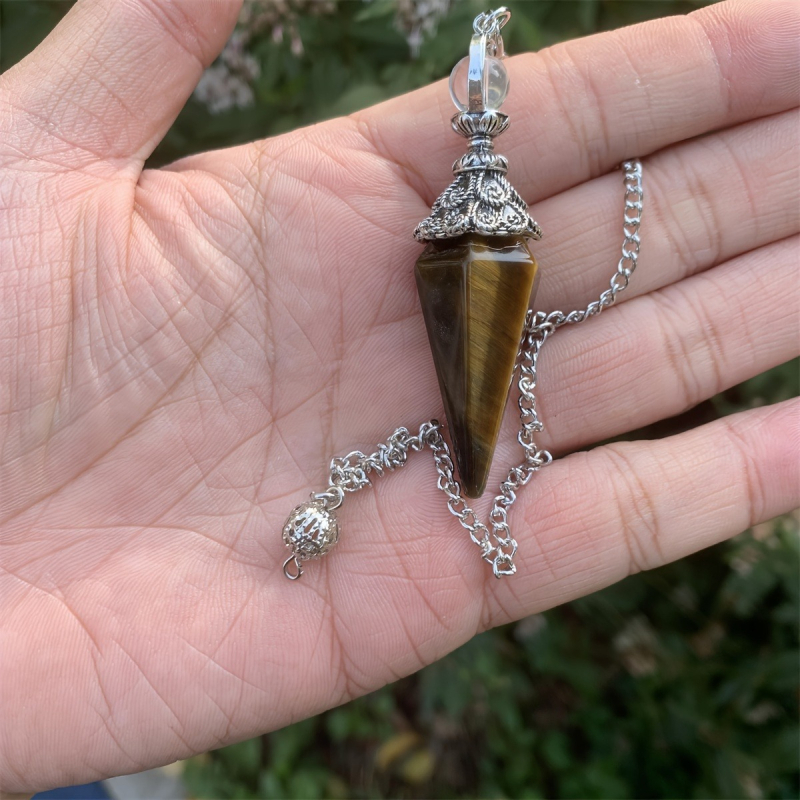 Natūralaus krištolo šešiakampio švytuoklės pakabukas, dvejopo naudojimo, europietiškas ir amerikietiškas retro stiliaus pakabukų papuošalai, nauji tarptautiniai produktai