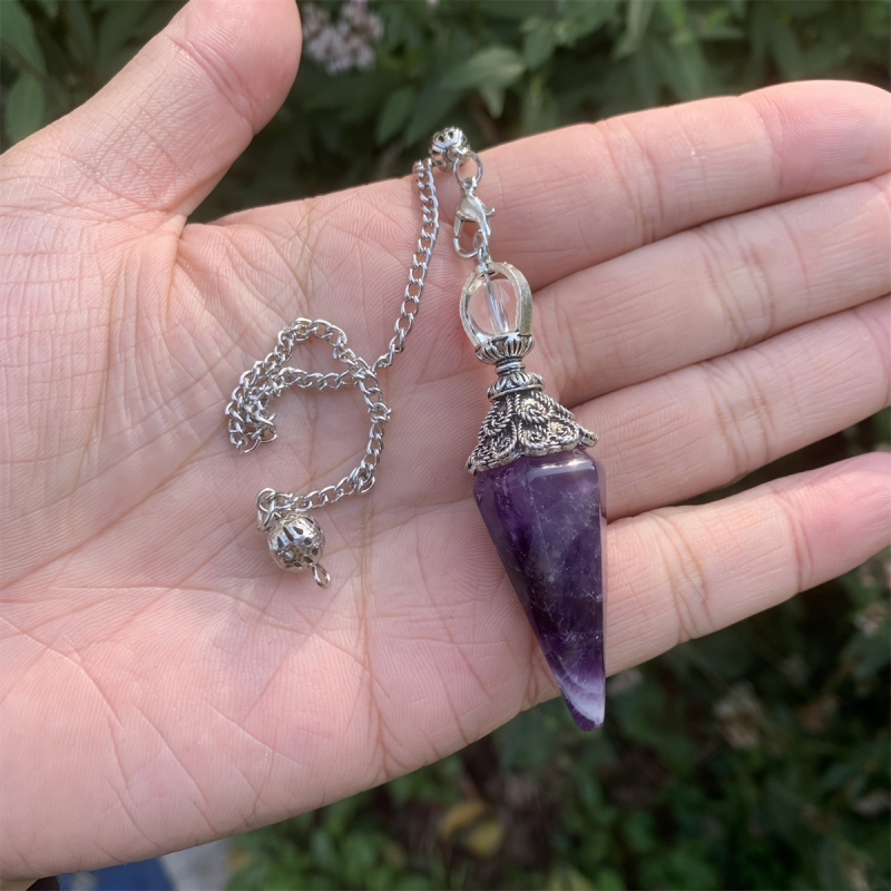 Natūralaus krištolo šešiakampio švytuoklės pakabukas, dvejopo naudojimo, europietiškas ir amerikietiškas retro stiliaus pakabukų papuošalai, nauji tarptautiniai produktai