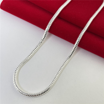 Χονδρικό εμπόριο εξωτερικού, ζεστό πώληση δημιουργικών κοσμημάτων, κορεάτικης μόδας, εξαιρετικό κολιέ με κόκαλο φιδιού 3 χιλιοστών, επιχρυσωμένο ασήμι 925, 16-30 ιντσών