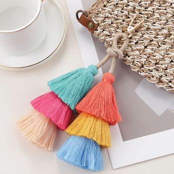 Μπρελόκ με φούντα σε στυλ μποέμ εθνοτικής τεχνοτροπίας, χειροποίητη υφασμένη τσάντα, δώρο, πορτοφόλι, χειροτεχνία, Χριστούγεννα