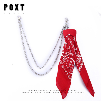 Európai és amerikai rock kör kerek gyöngylánc négyzet alakú sál hiphop punk fém gyűrű nadráglánc öv deréklánc divatos férfi farmer