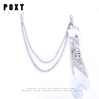 Európai és amerikai rock kör kerek gyöngylánc négyzet alakú sál hiphop punk fém gyűrű nadráglánc öv deréklánc divatos férfi farmer