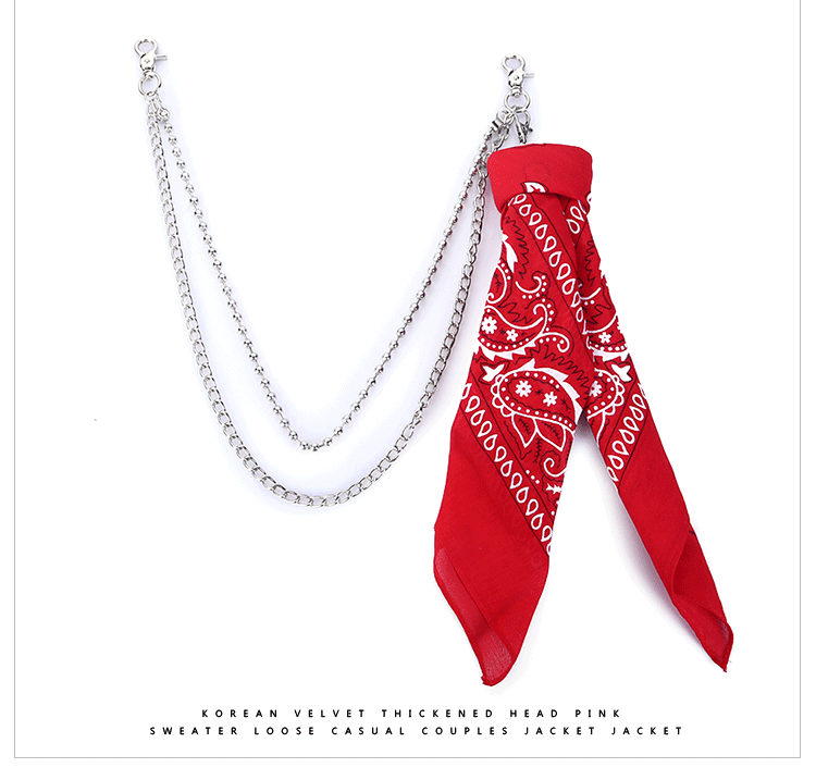 Európai és amerikai rock kör kerek gyöngylánc négyzet alakú sál hiphop punk fém gyűrű nadráglánc öv deréklánc divatos férfi farmer