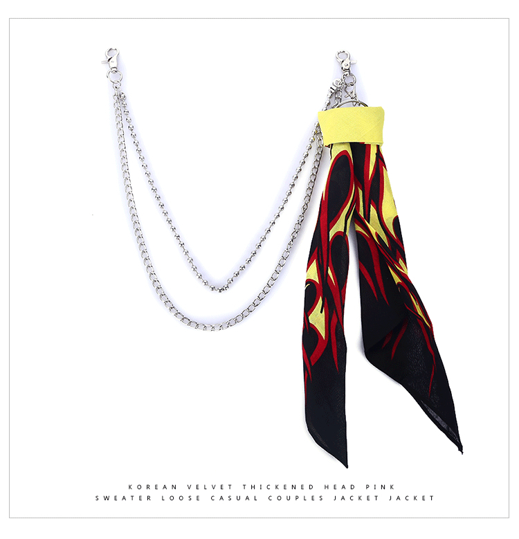 Európai és amerikai rock kör kerek gyöngylánc négyzet alakú sál hiphop punk fém gyűrű nadráglánc öv deréklánc divatos férfi farmer