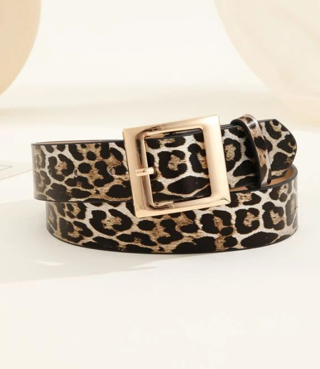 Europietiškos ir amerikietiškos serijos madingas leopardo rašto diržas su „All-Match“ raštu