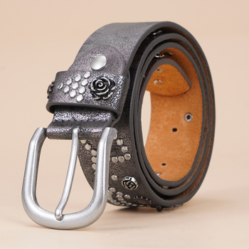 Moteriškas madingas metalinis kniedžių įdėklas, retro, paprastas, universalus platus diržas, dekoratyvinis džinsinis kelnių diržas