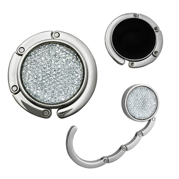 Σε απόθεμα στρογγυλή κρεμάστρα τσάντας με στρας, πτυσσόμενο γάντζο τσάντας, γραφείο, πλαϊνό γάντζο τσάντας, δημιουργικές διακοσμήσεις για φορητές τσάντες