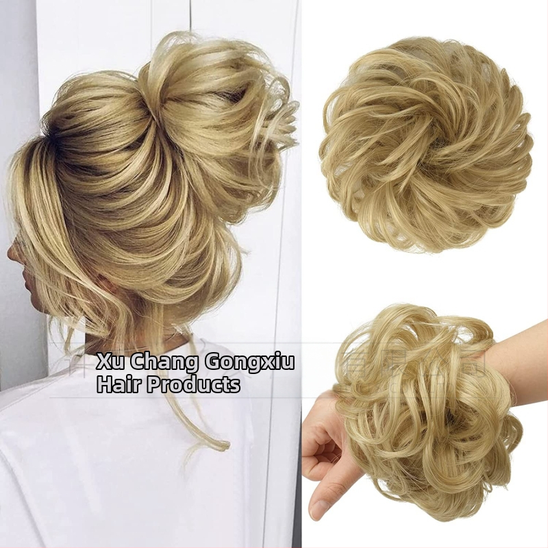 Keemilisest kiust juuksed Rõngas Pallpea Lokkis juuksed Rõngas Sassis Laisk Lilleline Tups Parukas Krunn Juukseaksessuaarid Lokkis Nutt