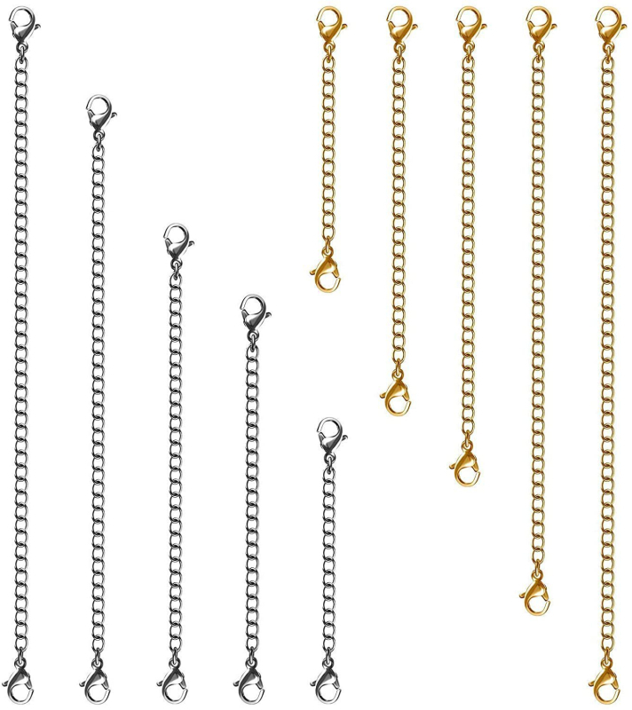 Határokon átnyúló, szexi ékszer kiegészítők, nyaklánc, karkötő, meghosszabbított lánc, dupla fejű homárkapocs, plusz faroklánc, arany és ezüst meghosszabbított lánc