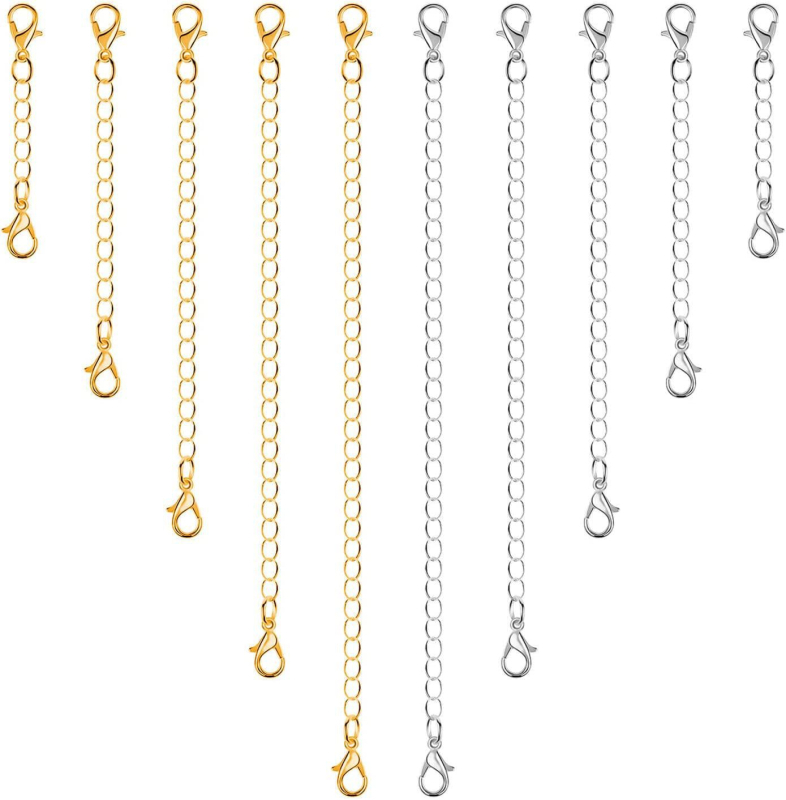 Határokon átnyúló, szexi ékszer kiegészítők, nyaklánc, karkötő, meghosszabbított lánc, dupla fejű homárkapocs, plusz faroklánc, arany és ezüst meghosszabbított lánc