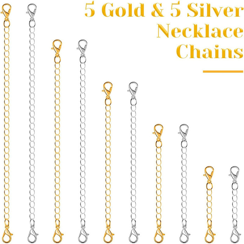 Határokon átnyúló, szexi ékszer kiegészítők, nyaklánc, karkötő, meghosszabbított lánc, dupla fejű homárkapocs, plusz faroklánc, arany és ezüst meghosszabbított lánc