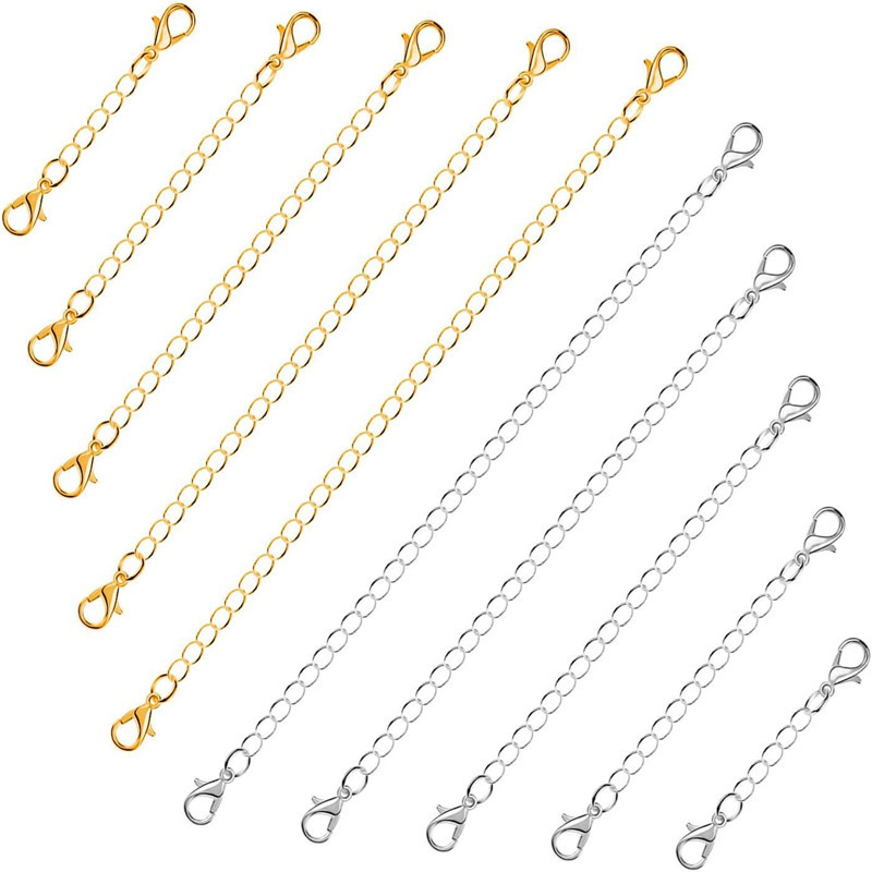 Határokon átnyúló, szexi ékszer kiegészítők, nyaklánc, karkötő, meghosszabbított lánc, dupla fejű homárkapocs, plusz faroklánc, arany és ezüst meghosszabbított lánc