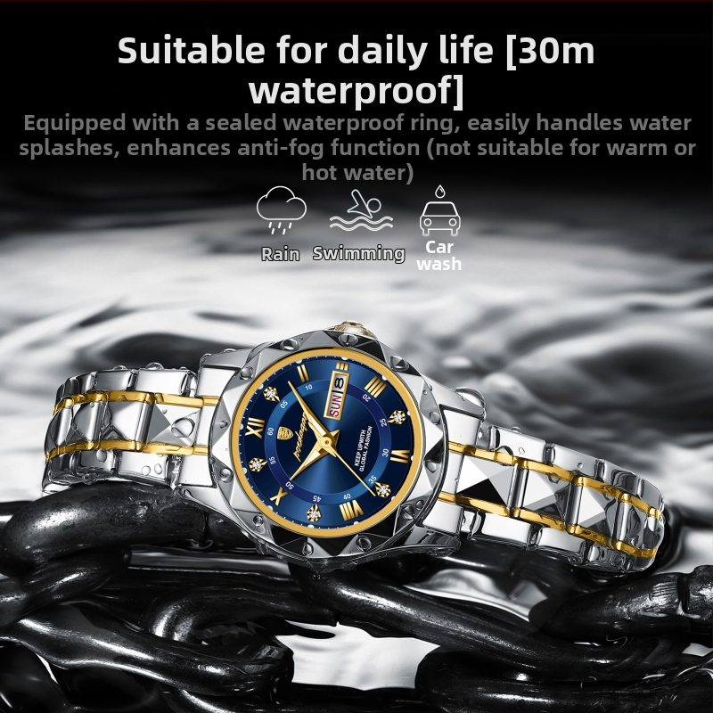 Дамски часовник нов водоустойчив светещ моден кварцов часовник на живо