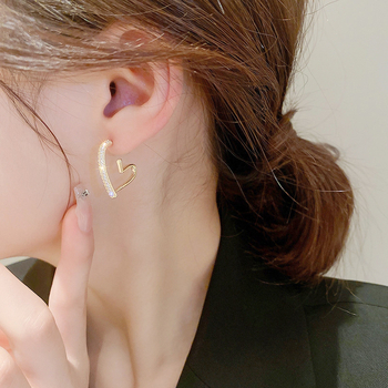 Νέα σκουλαρίκια ζιργκόν σε σχήμα καρδιάς του 2025, σκουλαρίκια καρδιάς σε σχήμα ροδακινί, μοντέρνα, ευέλικτα, κομψά σκουλαρίκια σε σχήμα καρδιάς