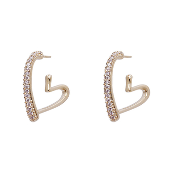 Νέα σκουλαρίκια ζιργκόν σε σχήμα καρδιάς του 2025, σκουλαρίκια καρδιάς σε σχήμα ροδακινί, μοντέρνα, ευέλικτα, κομψά σκουλαρίκια σε σχήμα καρδιάς