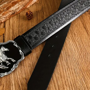 Madingas vyriškas diržas su arklio formos didele sagtimi, PU odos diržas jaunimui, retro asmenybės, universalus džinsinis diržas