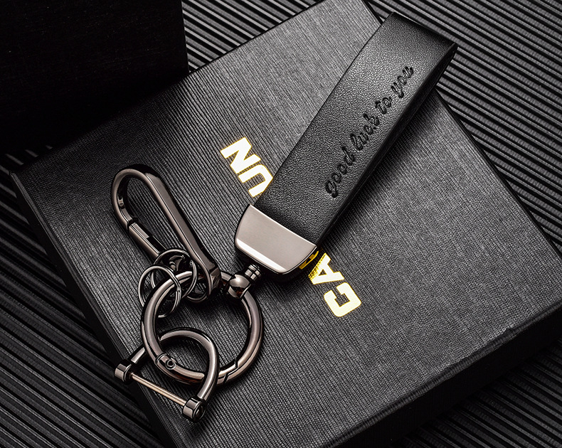 Kiváló minőségű autós kulcstartó hardver elveszett gyűrű bőr kreatív ajándék kulcstartó nyomtatható logó nagykereskedelem