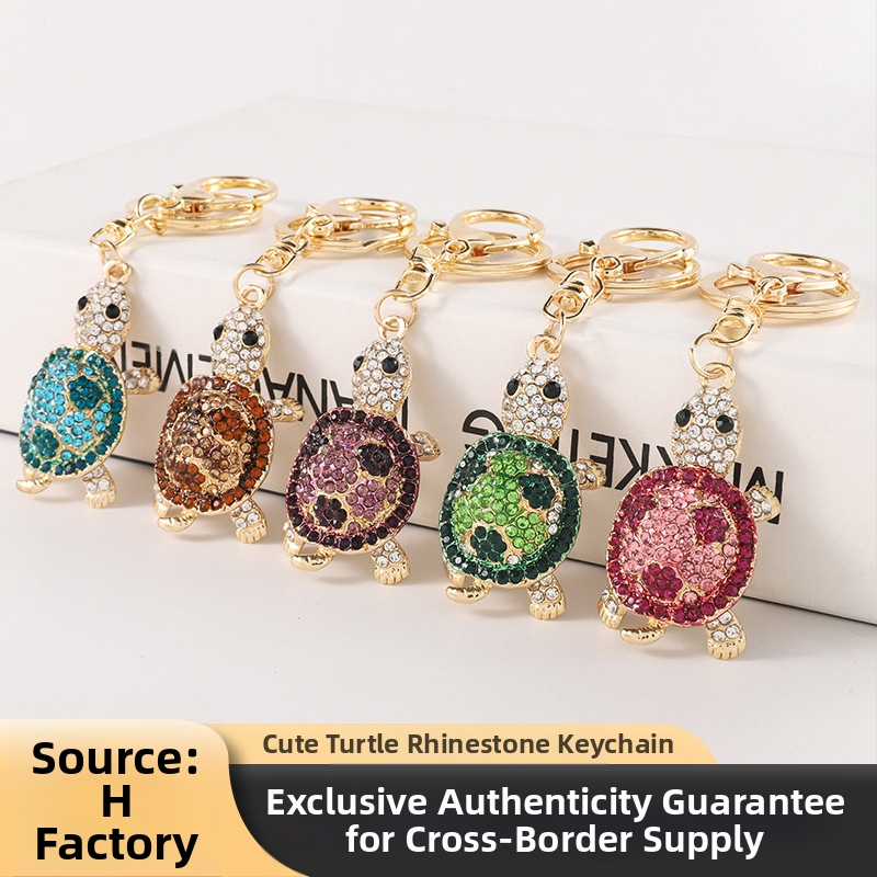 Internetikuulsuste loominguline disain Uus kilpkonna rhinestone võtmehoidja armas kott väike kingitus aksessuaarid loomade ripats ehted