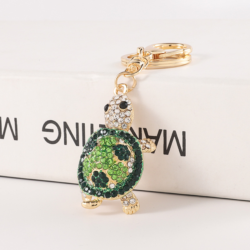 Internetikuulsuste loominguline disain Uus kilpkonna rhinestone võtmehoidja armas kott väike kingitus aksessuaarid loomade ripats ehted