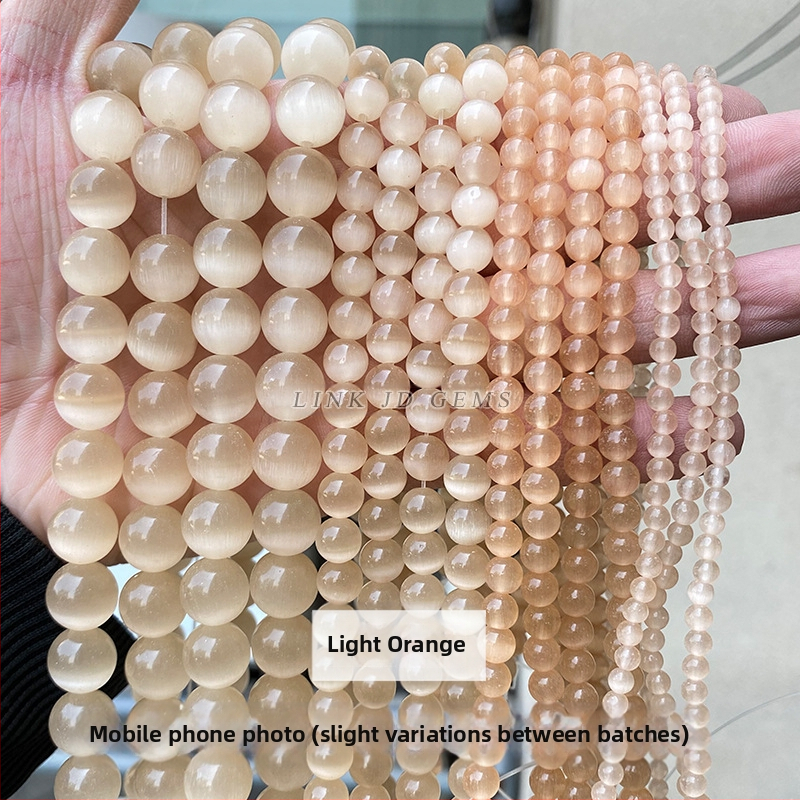 Gyári közvetlen szállítás, többszínű macskaszem köves gyöngyök, kézzel készített, barkács ékszerek, kiegészítők, karkötők, nyakláncok, félkész kerek gyöngyök, nagykereskedelem