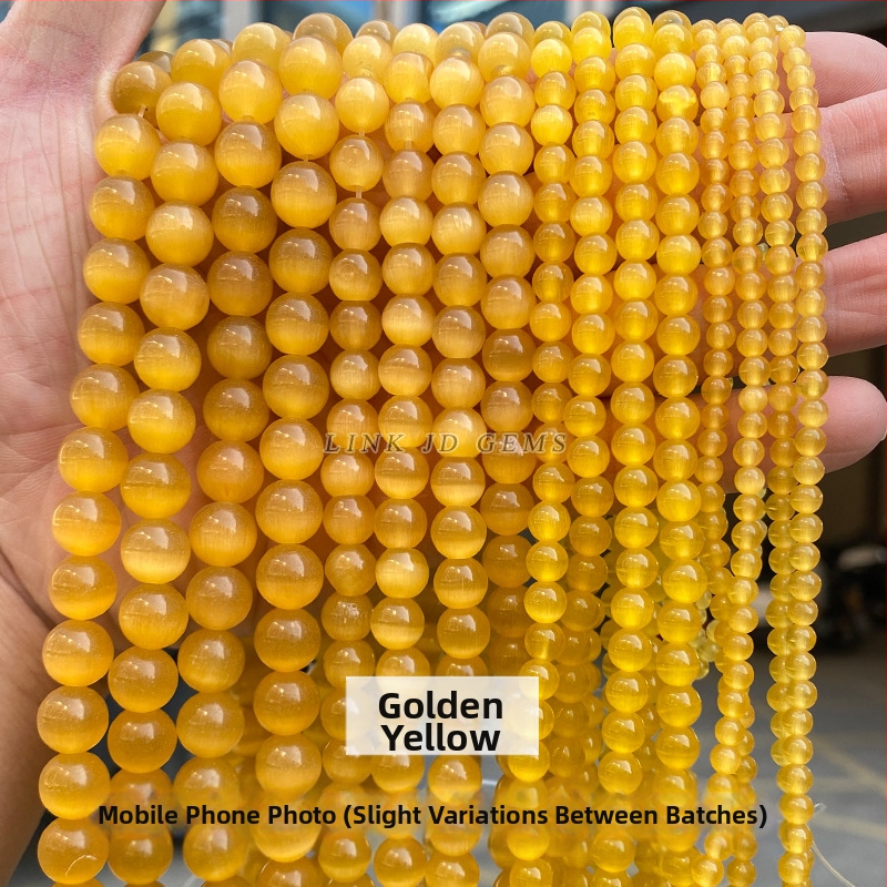 Gyári közvetlen szállítás, többszínű macskaszem köves gyöngyök, kézzel készített, barkács ékszerek, kiegészítők, karkötők, nyakláncok, félkész kerek gyöngyök, nagykereskedelem