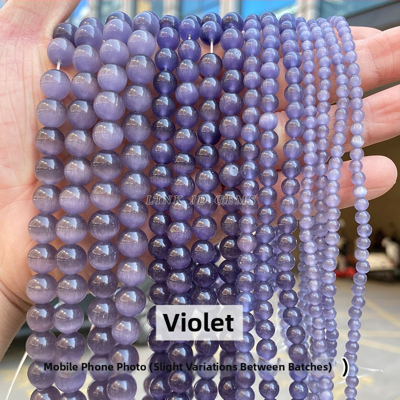 Gyári közvetlen szállítás, többszínű macskaszem köves gyöngyök, kézzel készített, barkács ékszerek, kiegészítők, karkötők, nyakláncok, félkész kerek gyöngyök, nagykereskedelem