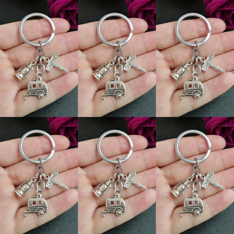 2024 Kemping Kemping Ingyenes Utazás Kulcstartó Lakókocsi Útjelző Kerozinlámpa Ballagási Utazás Kulcstartó