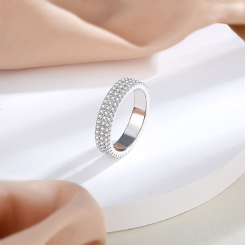 Δαχτυλίδι Τριών σειρών Πλήρες Ζιργκόν Ένθετο Χάλκινο Κοσμήματα Ακανόνιστο Ψυχρό Στυλ Φωτεινό Πολυτελές Φθινόπωρο και Χειμώνας Γυναικεία Εξειδίκευση Υψηλής ποιότητας Φωτεινό Πολυτελές