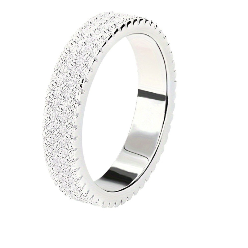 Δαχτυλίδι Τριών σειρών Πλήρες Ζιργκόν Ένθετο Χάλκινο Κοσμήματα Ακανόνιστο Ψυχρό Στυλ Φωτεινό Πολυτελές Φθινόπωρο και Χειμώνας Γυναικεία Εξειδίκευση Υψηλής ποιότητας Φωτεινό Πολυτελές