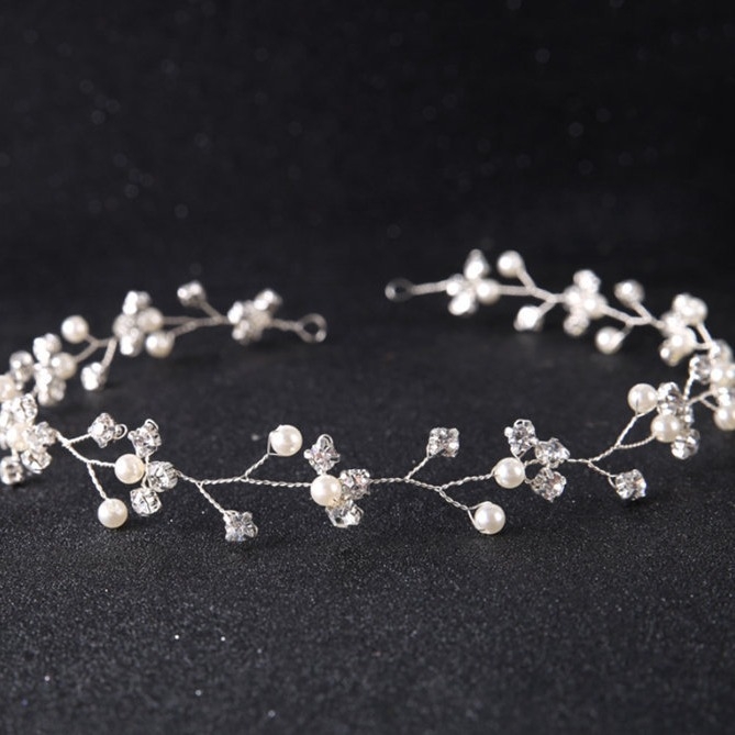 Euroopa ja Ameerika kuum müük Pearl Rhinestones lastele lilletüdruk juuksepael pulm pruudi juukseaksessuaarid valge lõnga kleit rhinestones ehted