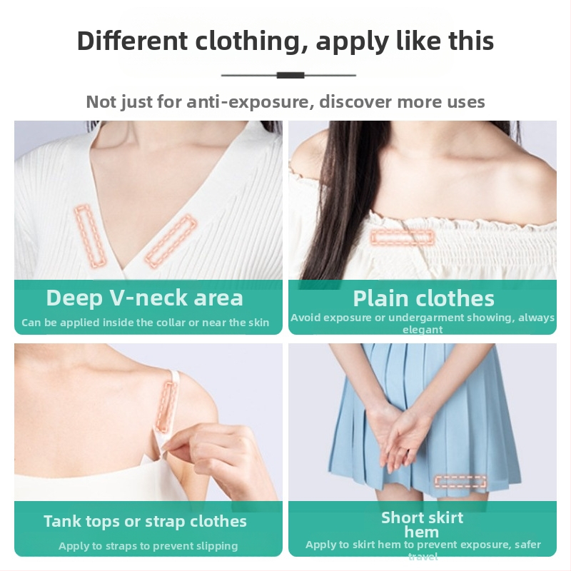 Lipnios šviesos pasta nuo bėgimo, skaidrios marškinių, marškinių, sijono, nosies, fiksuotos apatinių drabužių dangos, nepaliekančios pėdsakų, lipnios šviesos pasta nuo pratekėjimo, dvipusės klijavimo priemonės