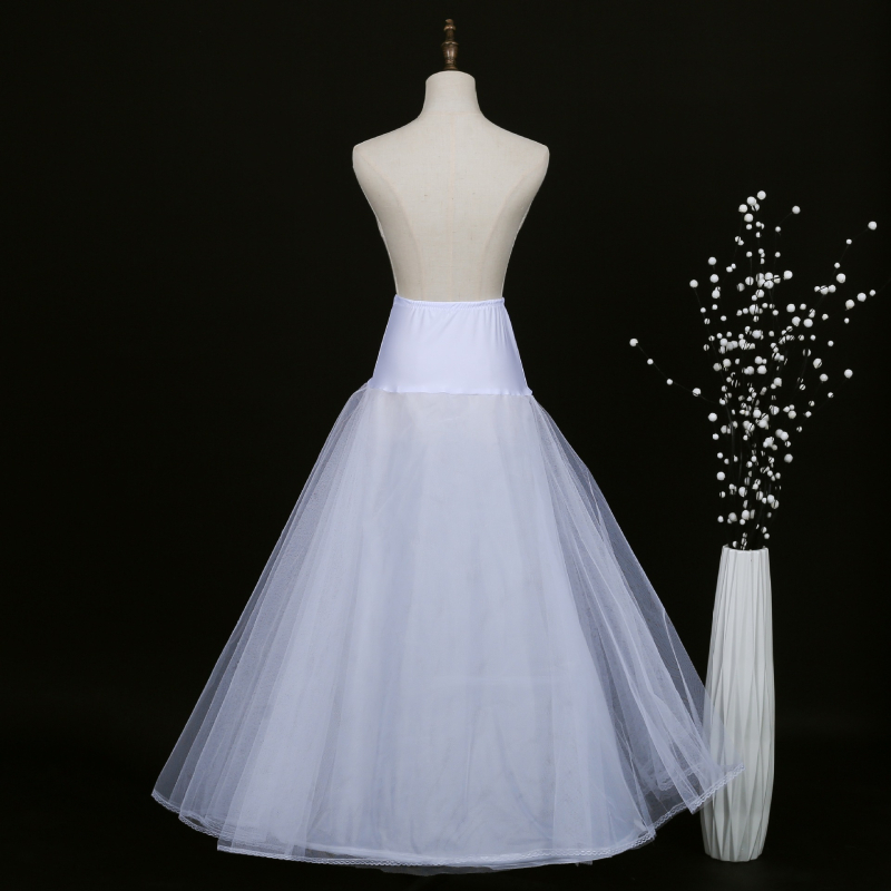 A-veida tērauda gredzens divslāņu dzijas jostasvieta mežģīnes elastīga likras svārki kāzu kleita ārējās tirdzniecības grīdas garums apakšsvārki