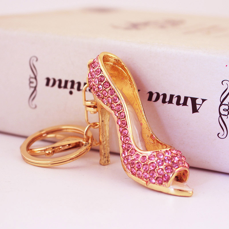 Ékszer ötvözet színű magas sarkú autó kulcstartó női táska kiegészítők kulcstartó fém medál kis ajándék 1271