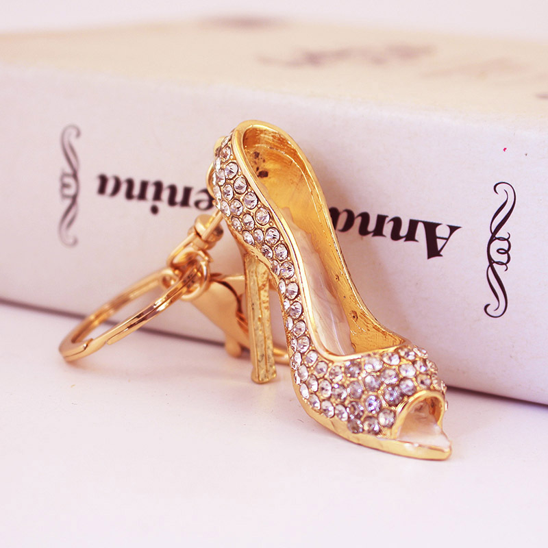 Ékszer ötvözet színű magas sarkú autó kulcstartó női táska kiegészítők kulcstartó fém medál kis ajándék 1271