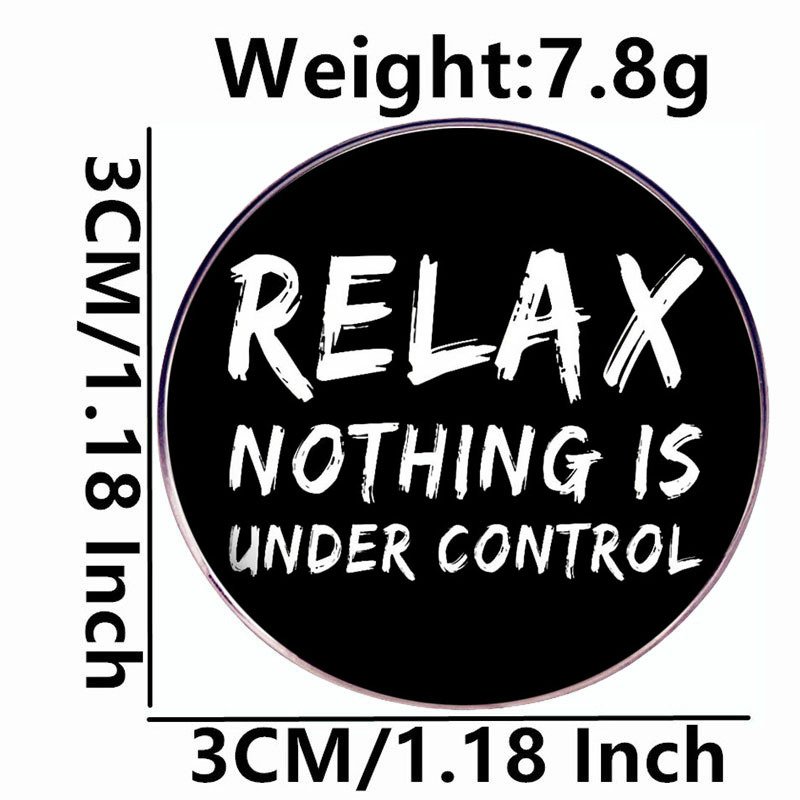 Atsipalaiduokite kontroliuojamai Sagė Juokinga angliška segtuko ženkliukas Metalo lydinio ženkliukų aksesuarai