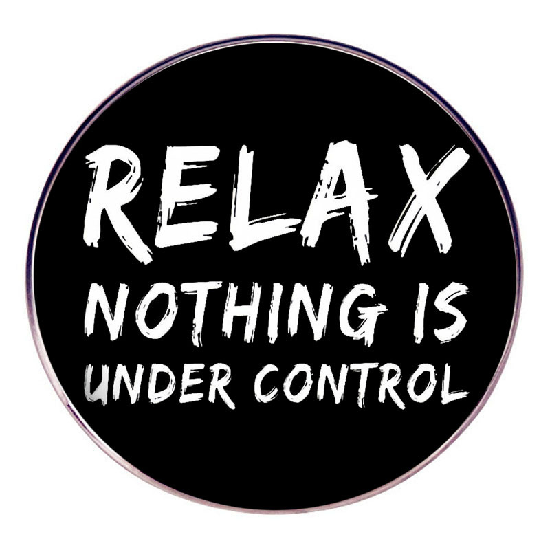 Atsipalaiduokite kontroliuojamai Sagė Juokinga angliška segtuko ženkliukas Metalo lydinio ženkliukų aksesuarai