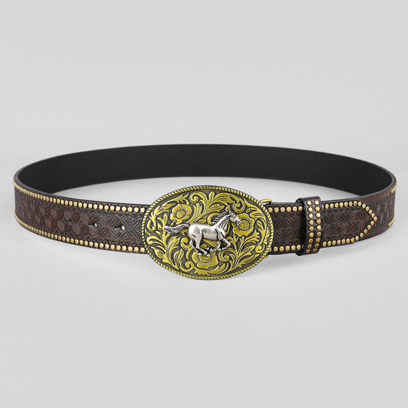 Új retró szegecses férfi öv, trendi személyiség, farmer, lezser nadrágöv, sokoldalú, divatos, luxus férfi öv