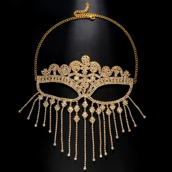 Външнотърговски горещо продавани диамантени пискюли завеса секси кристална маска креативен дизайн воал модни аксесоари за топка