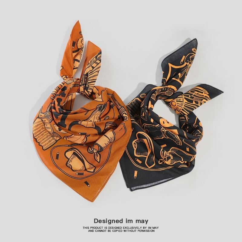 Zapadnjački traper pamučni mali kvadratni šal za vrat američki stil retro šal za glavu Ami Kaji šal za motociklističke hlače šal za muškarce